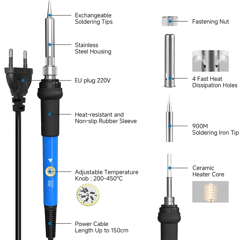 Adjustable Temp 220V 60W Elect - огляд і ціна Diy Electronics News