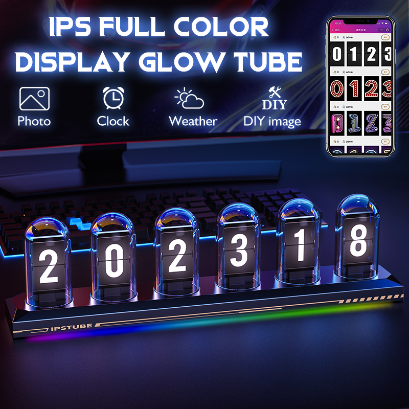 RGB Glow Tube Clock DIY IPS Co - огляд і ціна Diy Analog Electronics