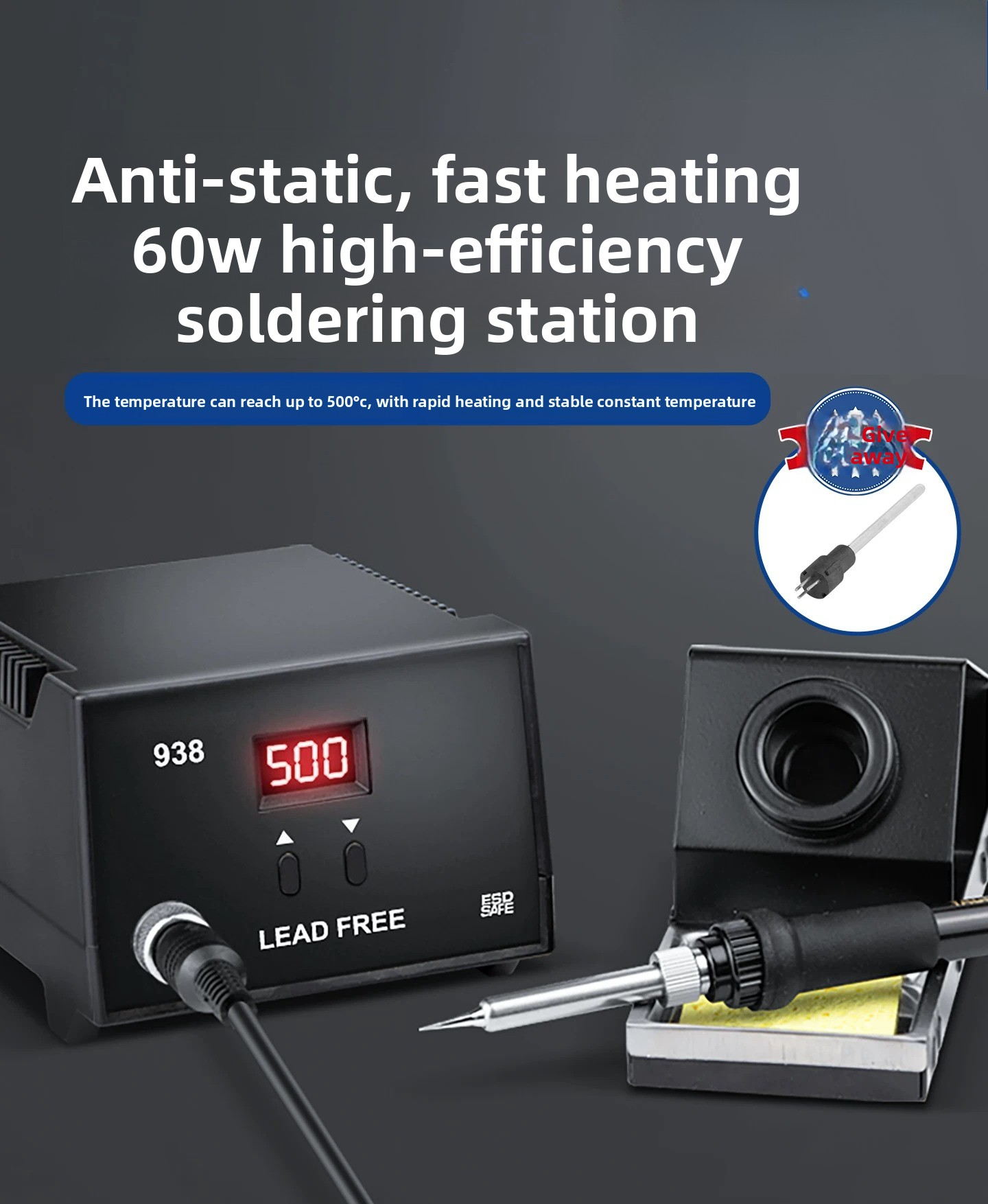 936B 60W Adjustable Temperatur - огляд і ціна Diy Electronics Workstation