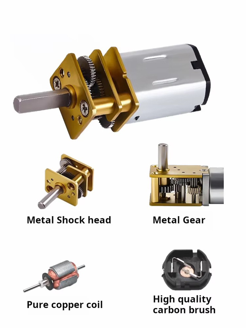 6V 12V 15-6000RPM GA12-N20 DC  - огляд і ціна Diy Electronics Motor