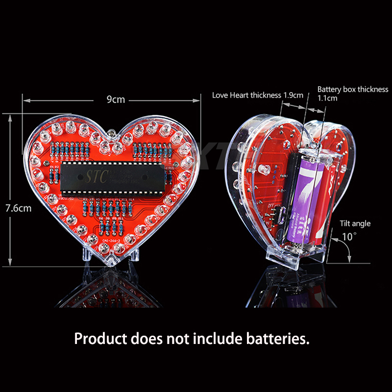Colorful LED Love DIY Kit MCU  - огляд і ціна Diy Electronics Projects For Students