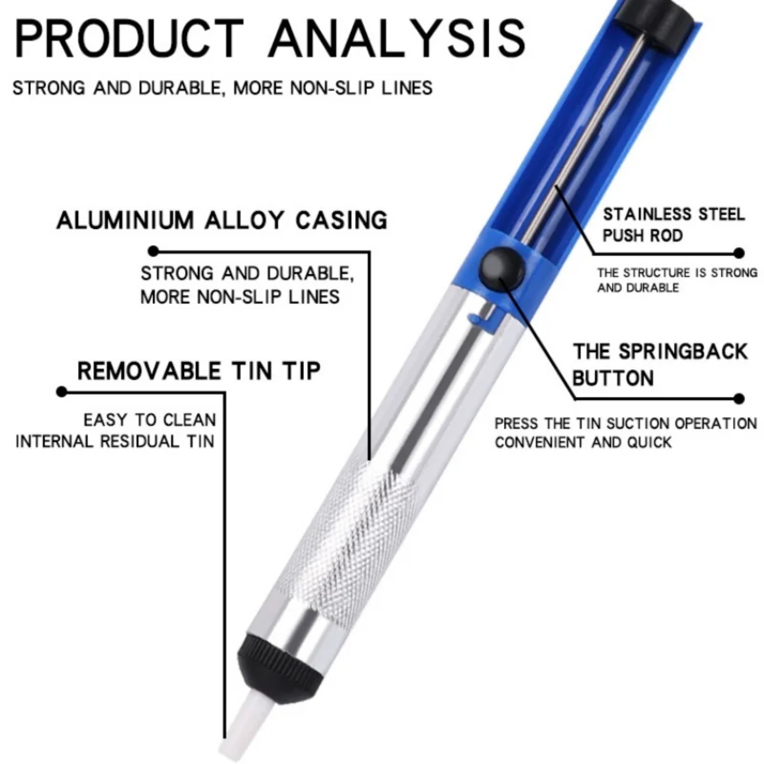 Aluminum Metal Desoldering Pum - огляд і ціна Desoldering Pump Solder